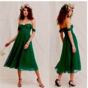 Reformation Violet Dress-Green
